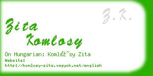 zita komlosy business card